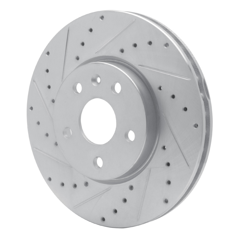Buick ALLURE Brake Rotor (1) - Front Left - R1 Concepts - Drilled & Slotted - Silver - `10-`25